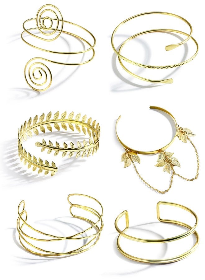 FEYIR 6 Pcs Arm Cuff Upper Arm Bracelet for Women Bangle Armlet Armband Adjustable Arm Cuff Jewelry for Women - Image 1